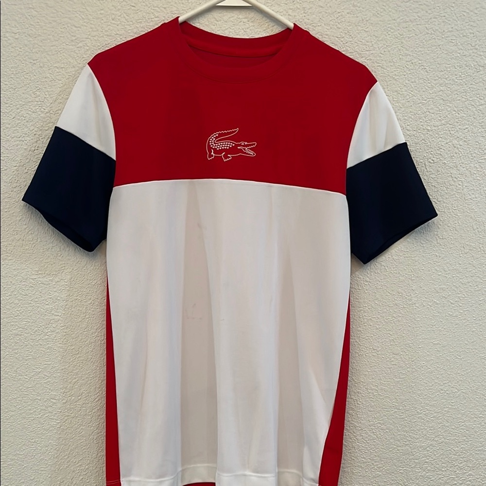 Lacoste Red and White T-Shirt